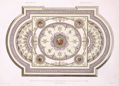 Het plafond van de muziekkamer, uit Werken in Architectuur, Deel II, 1779 door Robert Adam